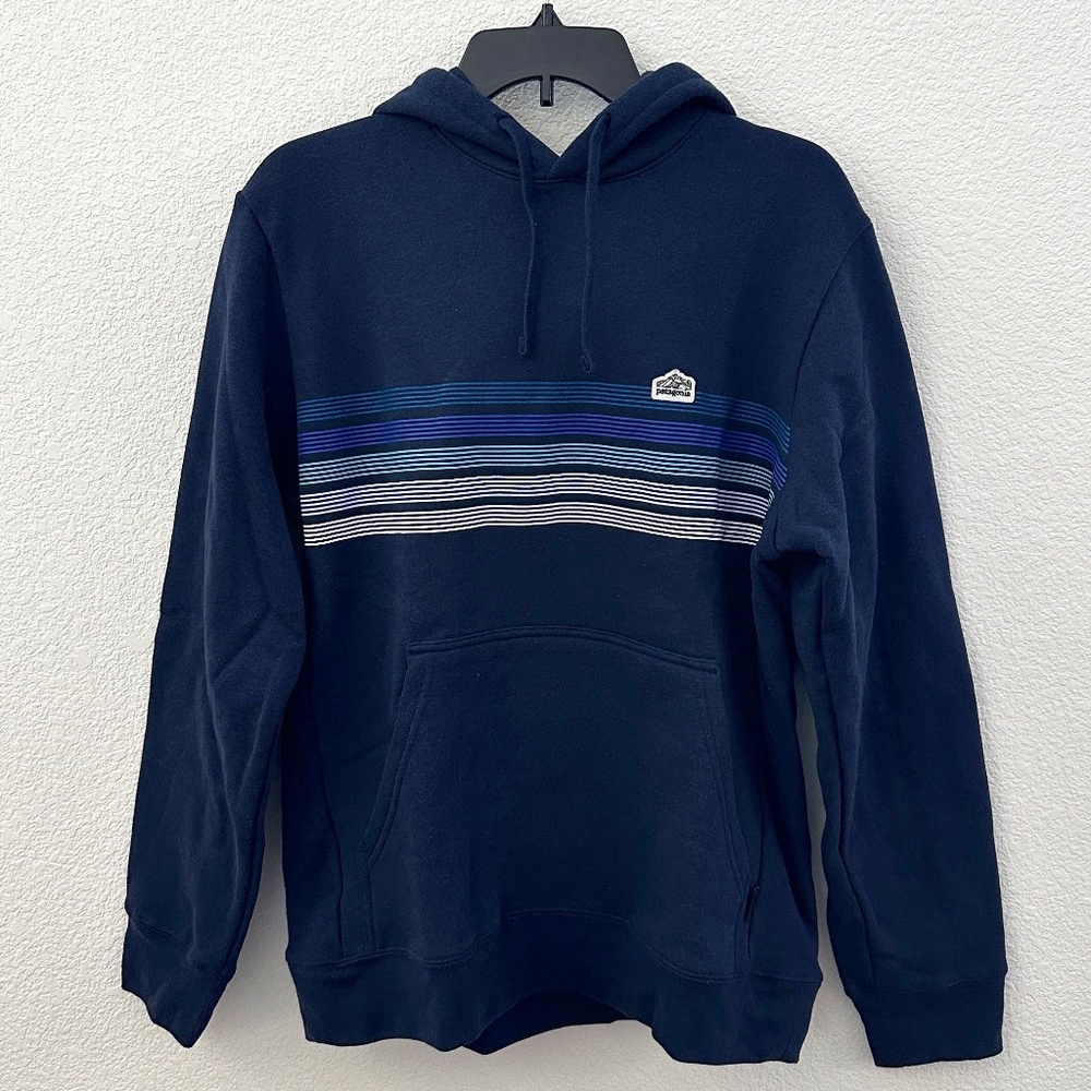 Patagonia Men's Line Logo Ridge Stripe Uprisal Hoody (Navy/Size M)
